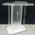 thumbnail image 6 of INTBUYING Church Podium Acrylic Clear Speech Lectern Pulpit with Four Wheels, 6 of 10