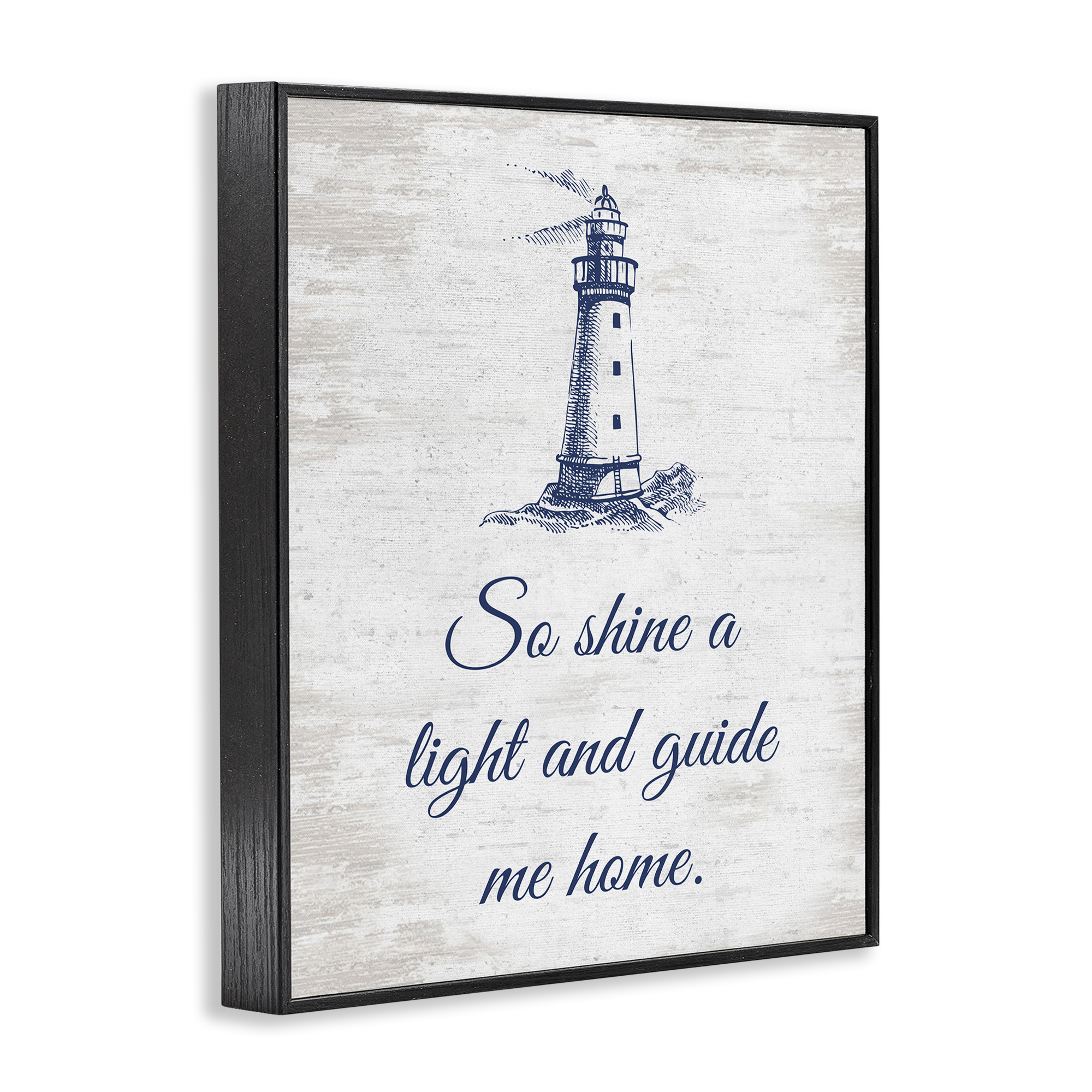 Stupell Industries Guide Me Home Coastal Painting Black Framed Art Print Wall Art, 24 x 30