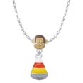 thumbnail image 1 of Delight Jewelry Silvertone 3-D Enamel Candy Corn Mia Monkey Charm Necklace, 1 of 4