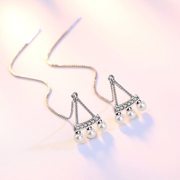 Pendientes De Joyería ATHENA Diamante Moissanite Mujer Gota Original Perla Plata 925 M004 Gao Jiahui unisex