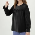 thumbnail image 6 of Girls Oversized Long Sleeve Shirts Kids Fashion Crewneck Tunic Tops Tees 5-13 Years Black 7-8 Years, 6 of 7