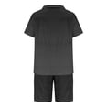 thumbnail image 4 of Hvyesh Men Silk Pajamas Set Sleepwear Sleep Shirt and Shorts Pajama Set Lightweight Soft Mens Pjs Lounge Set, 4 of 5