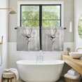 thumbnail image 5 of White Floral 2 Panel Kitchen Curtains for Small Windows, Modern Simple Flowers Petals Pastoral Bathroom Tier Curtain, Short Window Treatment for Bedroom/Living Room 55"x36", 5 of 8