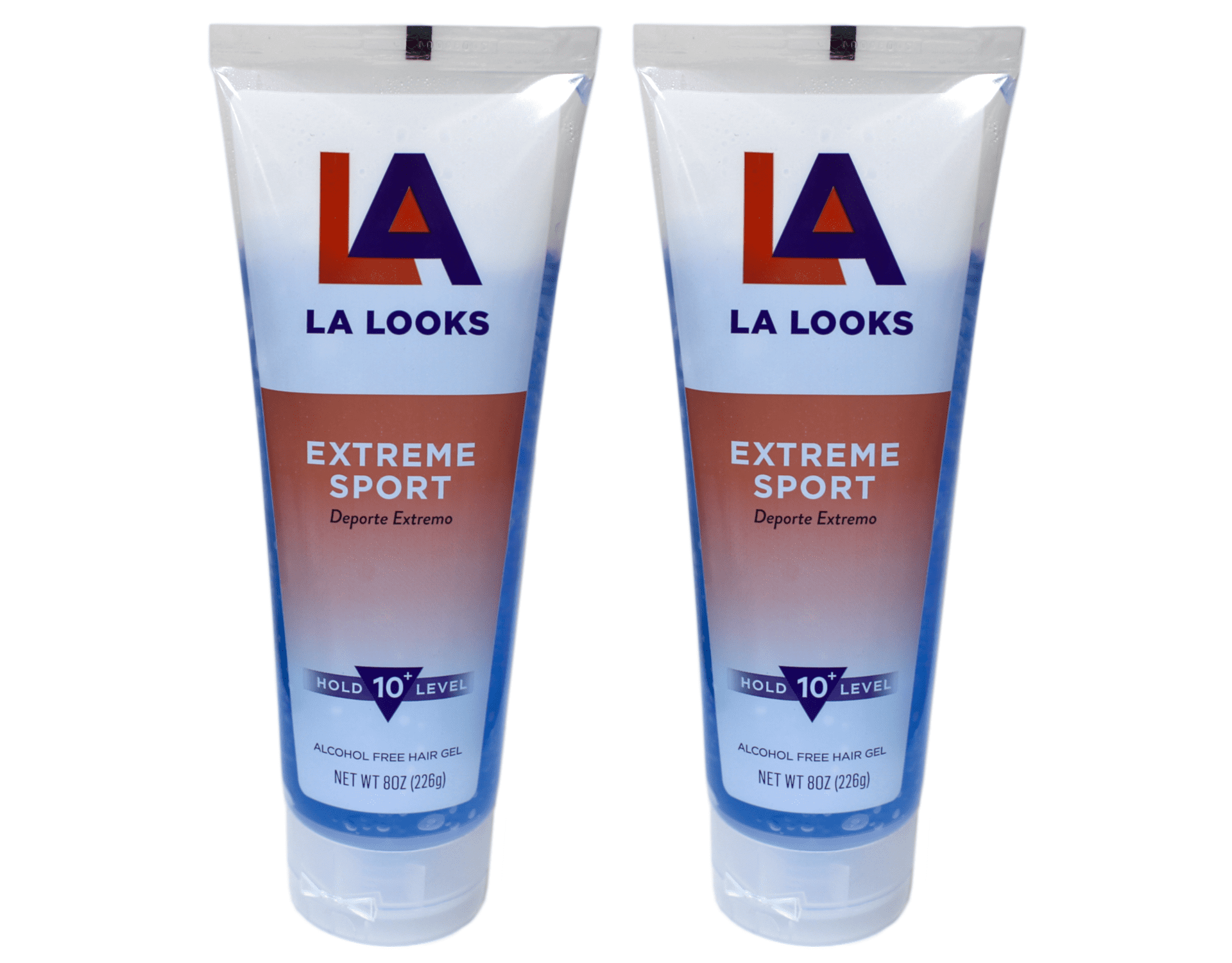 LA Looks Extreme Sport Alcohol Free Hair Gel Hold Level 10 8 oz Pack of 2