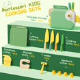 thumbnail image 2 of Herramientas de cocina Montessori Lullulii para niños pequeños, cuchillos para cocinar de verdad, juego de cuchillos con caja de almacenamiento, cuchillos seguros para niños, juego de corte para niñas, 2 of 8