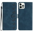 thumbnail image 1 of SaniMore Case for iPhone 14 Plus 6.7" 2022, [Card Slots + Cash Pocket] Removeable Wrist Strap PU Leather Embossed Butterfly Flip Kickstand Magnetic Clasp Full Body Protective Shell, Blue, 1 of 10
