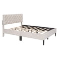 thumbnail image 3 of Tcbosik Upholstered Linen Platform Bed, Full Size, Beige, 3 of 9