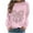 Pink, variant on Makaor Sweatshirts for Women Christmas Crew Neck Tops Fleece Long Sleeve Pullover Graphic Casual Fall Clothes Red S