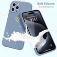 thumbnail image 2 of for iPhone 15 Pro Max Case Cute Heart Pattern Silky Soft Protective Cover Ultra Slim Silicone Phone Cases for Women Girls, Blue Grey, 2 of 14