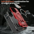 thumbnail image 3 of Compatible with iPhone 15 Pro Max Case with Camera Kiackstand, [1X Screen Protector] Compatible with MagSafe Military Grade Drop Protection Magnetic Phone Case for Women Men, Red, 3 of 6