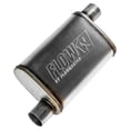 thumbnail image 1 of Flowmaster Exhaust Muffler 71236 FlowFX; 10 Inches Wide; Single Offset 2-1/2 Inch Inlet; Single Offset 2-1/2 Inch Outlet; 21 Inch Length, 1 of 4