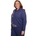 thumbnail image 3 of Alfred Dunner Womens Plus-Size Paisley Embroidered Envelope Neck Top, 3 of 4