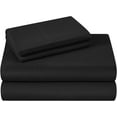thumbnail image 3 of 500 Thread Count 100% Egyptian Cotton 3-Piece Flat Sheet (1 Flat + 2 Pillow Covers) Size Twin Color Black Solid, 3 of 6