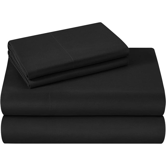 1200 Thread Count 100% Egyptian Cotton 4-Piece Bed Sheet Set (1 Flat, 1 Fitted Sheet, 2 Pillow Covers) 21 Inches Deep Pocket Solid Pattern