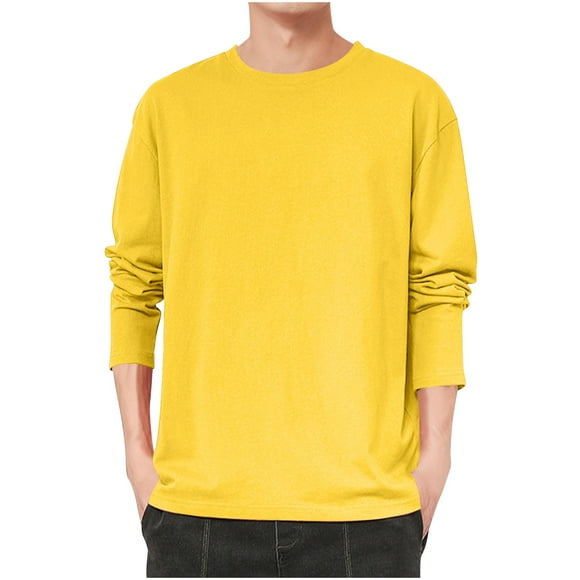 zbxnLI Men's Long Sleeve Tee Shirts Plain Classic T-Shirts Crew Neck Loose Casual Shirts for Men