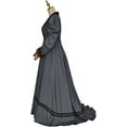 thumbnail image 3 of Victorian Edwardian Dress Medieval Renaissance Ball Gown Women Vintage Edwardian Striped Dress, 3 of 7