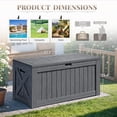 thumbnail image 5 of Devoko 122 Gallon Outdoor Patio Box Deck Plastic Resin Storage Box Backyard, Dark Grey, 5 of 7