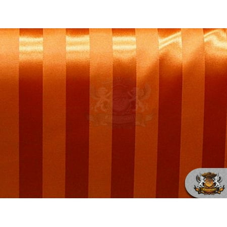 - Satin Glossy Stripe Fabric ORANGE / 58