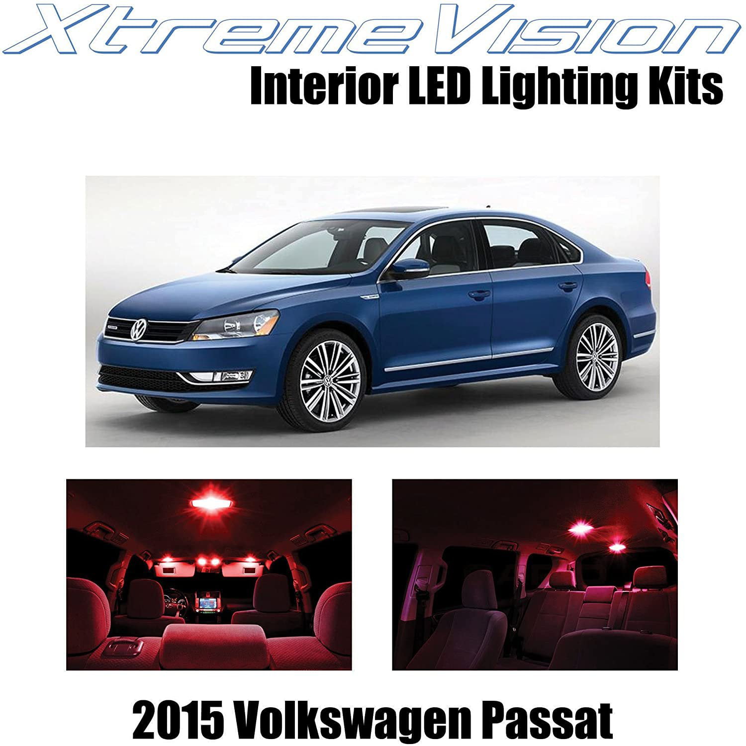 detektor sigte Vind XtremeVision Interior LED for Volkswagen Passat 2015+ 9 pcs Green Interior  LED Kit + Installation Tool - Walmart.com
