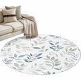 thumbnail image 2 of Blue Teal Botanical Round Area Rug 4 FT, Non Slip Indoor Outdoor Rug, Watercolor Spring Summer Leaves Washable Soft Circular Carpet Non-Shedding Floor Mat for Coffee Table Nursery Foyer Balcony, 2 of 8