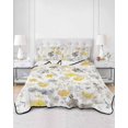 thumbnail image 3 of Yellow Grey Botanical Twin XL Size Down Alternative Comforter, Lightweight Comforter Quilt Bedding Set with Pillow Shams Spring Floral Watercolor All Seasons Bed Comforter Duvet Insert 68"x98", 3 of 7