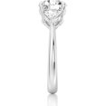 thumbnail image 2 of MSBLUE 3 Carat Three Stone Moissanite Engagement Ring, D Color VVS1 Round Cut Center Triangular Side Stones, S925 Sterling Silver, Rhodium Plated Finish, 2 of 7