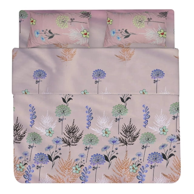 Juego De Sabanas Queen Size Estampadas De Microfibra De Poliester 4 Piezas Diseño Elegante Amplias Textura Suave