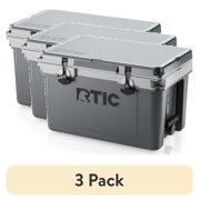 (3 pack) RTIC 32 QT Ultra-Light Hard-Sided Ice Chest Cooler, Fits 48 Cans, Dark Grey & Cool Grey