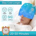 thumbnail image 3 of Form Fitting Gel Ice Headache Migraine Relief Hat Cold Compress Therapy Cap Ice Head Wrap Pack Mask For Tension Sinus, 3 of 5