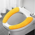 thumbnail image 1 of Thicker Bathroom Toilet Seat Cover Pads Soft Warmer Toilet Seat Cushion Cover Stretchable Washable Fiber Cloth Easy Installation Comfortable Toilet Lid Seat Cover Bath Rug Mat Small Toilet Rug Set, 1 of 3
