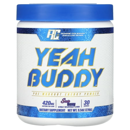 Ronnie Coleman Signature Series, Yeah Buddy, Pre-Workout Energy Powder, Sour Berry, 9.5 oz (270 g)
