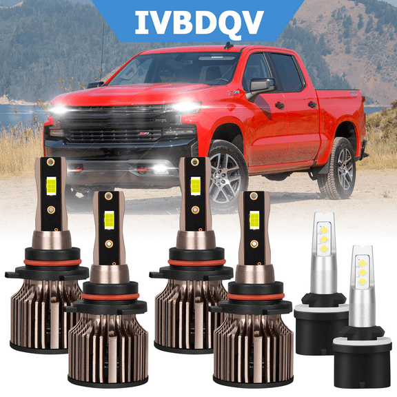For Chevy Silverado 1500 1999-2002 LED Headlight Bulbs 9005 9006 High Low Beam 880 Fog Light Kit 6Pcs