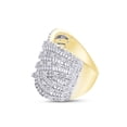 thumbnail image 3 of 1/2 CT Round & Baguette Cut Natural White Diamond Crossover Band Ring In 14K Yellow Gold Plated 925 Sterling Silver (Color: I-J, Clarity: I2-I3, 0.50 Cttw) -6, 3 of 7