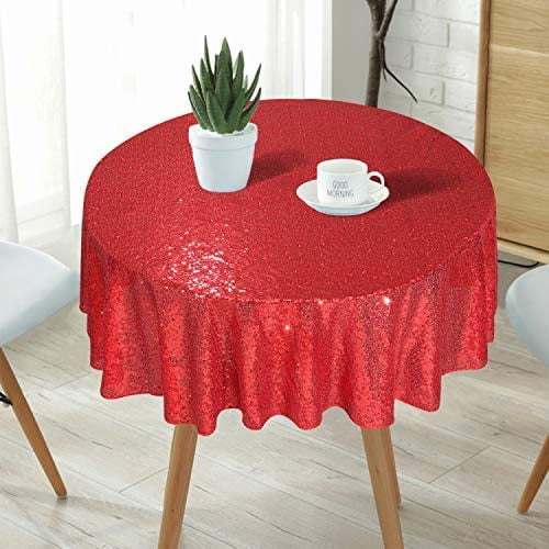 Aurora Trade Sequin Tablecloth Round Glitter Table Cloths Coffee For Birthday Wedding Bridal Baby Shower Party Decor Suitable Small Tables 23in Com Birthday Wedding Bridal Baby, Round Coffee Table Cloths