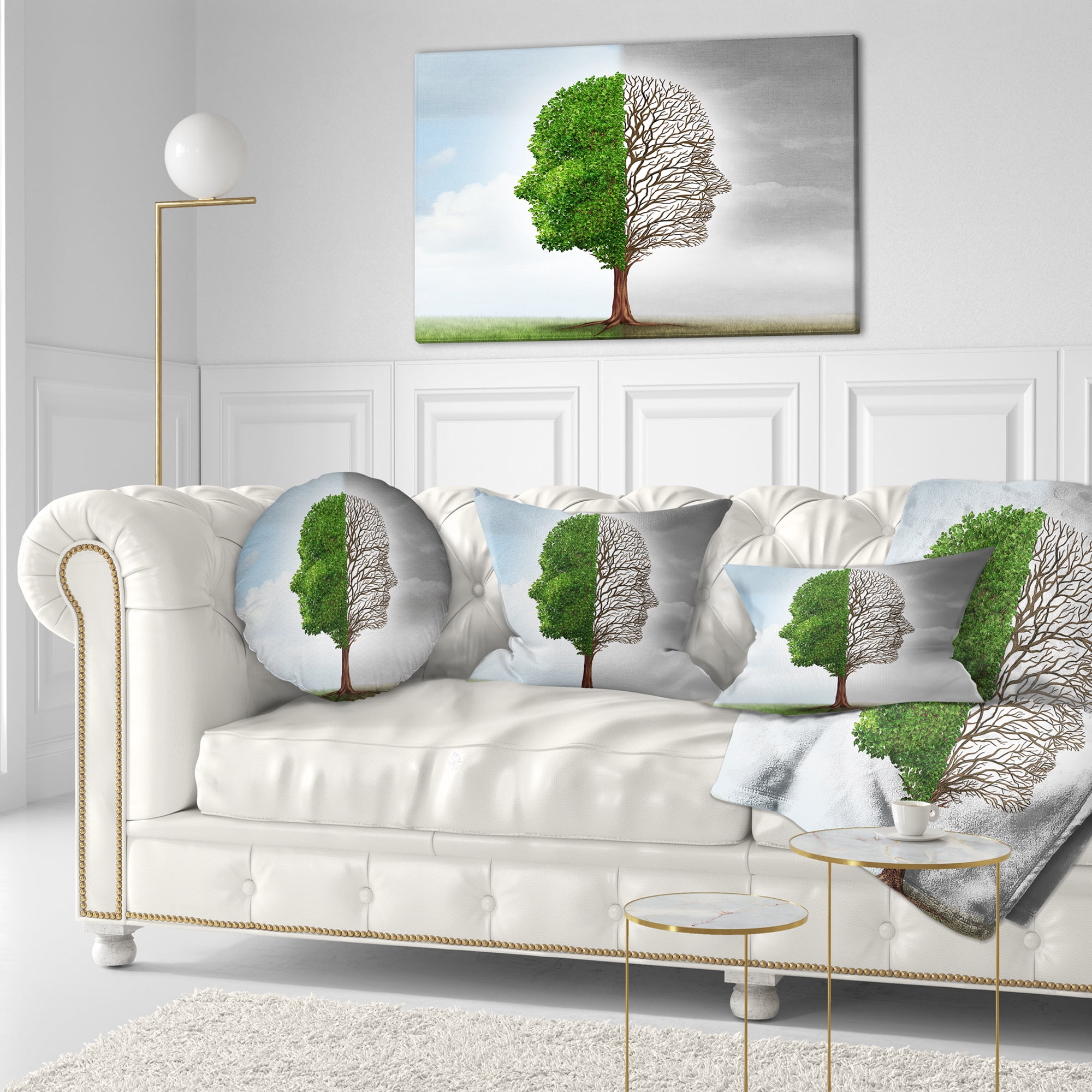 Designart Human Emotion - Contemporary Throw Pillow - 12x20