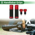 thumbnail image 2 of Unique Bargains 7/8" 22mm 15/16" 24mm Motorcycle Hand Grips Cover Kit Aluminum Alloy Handlebar Grips Red 1 Set Diamond Pattern, 2 of 7