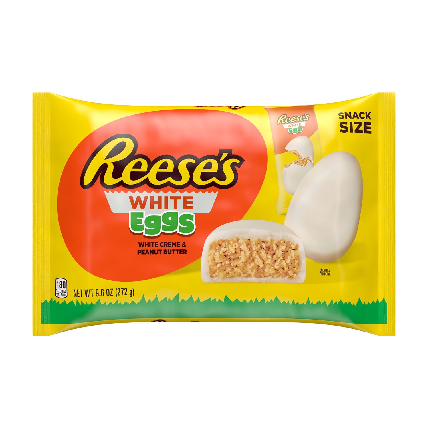 (3 pack) REESE'S White Creme Snack Size Peanut Butter Eggs, Easter Candy Bag, 9.6 oz