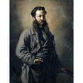 thumbnail image 2 of Frank Buchser 12x14 Black Ornate Wood Framed Double Matted Museum Art Print Titled: Portrait on an Unknown Englishman (1856), 2 of 5
