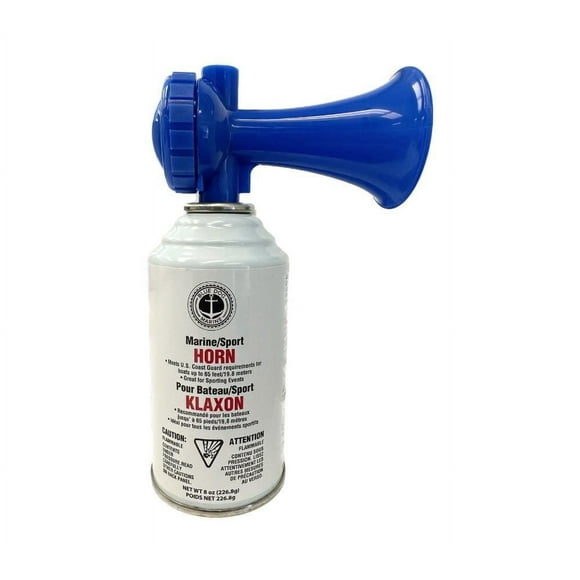 Klaxon à air Blue Dog Marine de 3,5 oz pour la navigation et la sécurité, klaxon à air marin portatif très fort, effraie également les ours