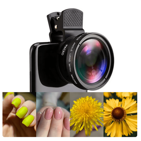 High-Performance Mobile Phone Camera Lens Set 0.45X Wide Angle Lens and 10X Macro Lens, Stunning Smartphone Photos
