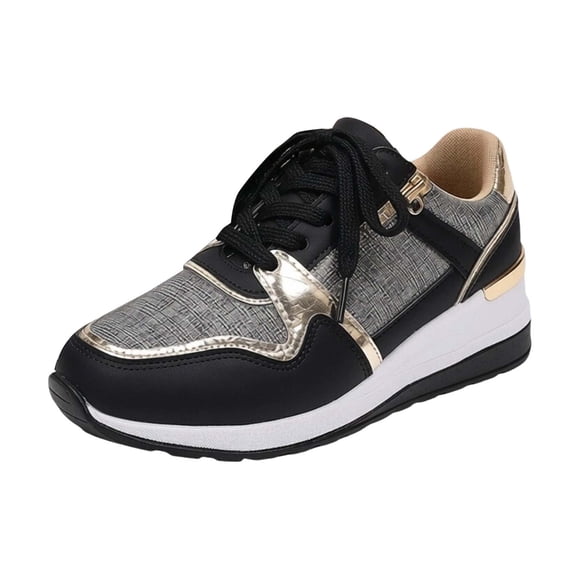 Women High Heel Wedge Sneakers with Side Zipper
