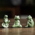 thumbnail image 3 of 4 Piezas Adornos de Rana, Mesa de Té Decorativa de Rana Pequeña de Cerámica, Favor de Té de Escritorio, Muebles para Decoraciones de Jugador de Té,A, 3 of 5
