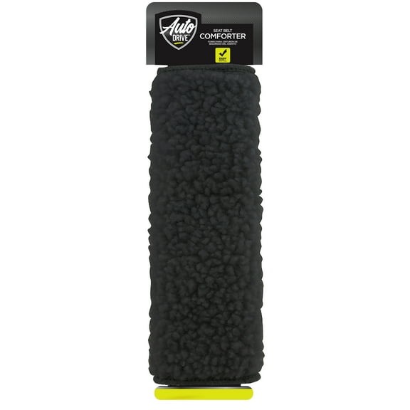 Auto Drive Simulated Sheepskin Seatbelt Shoulder Pad, Black