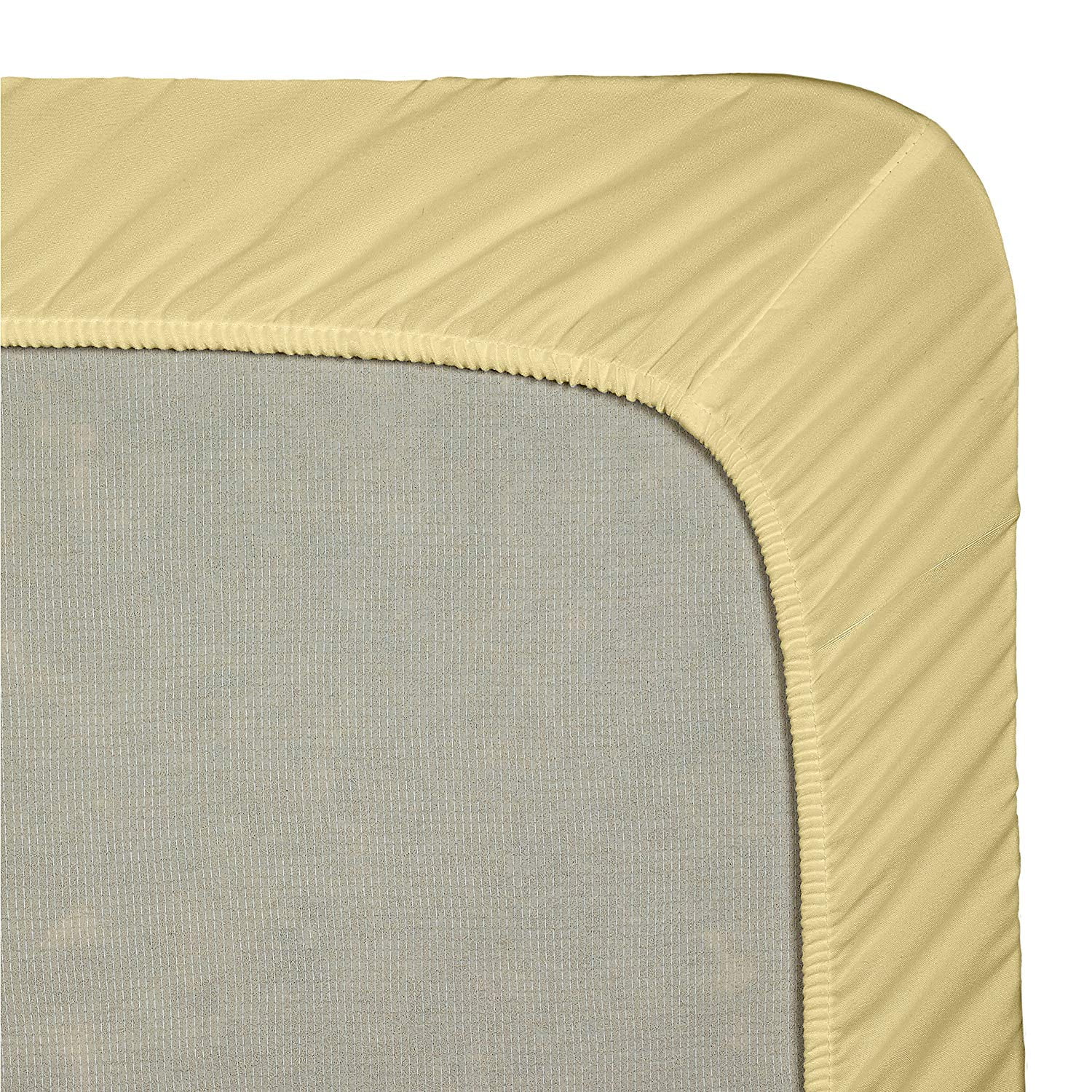 Clara Clark Premier 1800 Collection Single Microfiber Fitted Sheet, King Size, Mellow Yellow