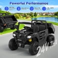 thumbnail image 5 of Wisairt 24V Kids Ride On Truck Car, 2-Seat Electric Ride on Toy w/ Dump Bed, Remote Control, Music, Story, LED Lights, Powered Ride On Construction Vehicle Dump Truck for Kids Age 2-5, 5MPH, Black, 5 of 8