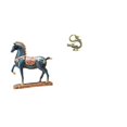 thumbnail image 1 of Figura De Caballo De Pie Y Latón, Decoración Feng Shui Para Escritorio, Sala De Estar, Estantería, Dormitorio, Oficina, Miniescultura Decorativa Del Año 2024., 1 of 8