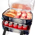thumbnail image 5 of Elephant Double Layered Insulated Refrigerated Large Capacity Handheld Lunch Bag with Two Compartments - 7.1x11.4x16.1 Inches, 5 of 6
