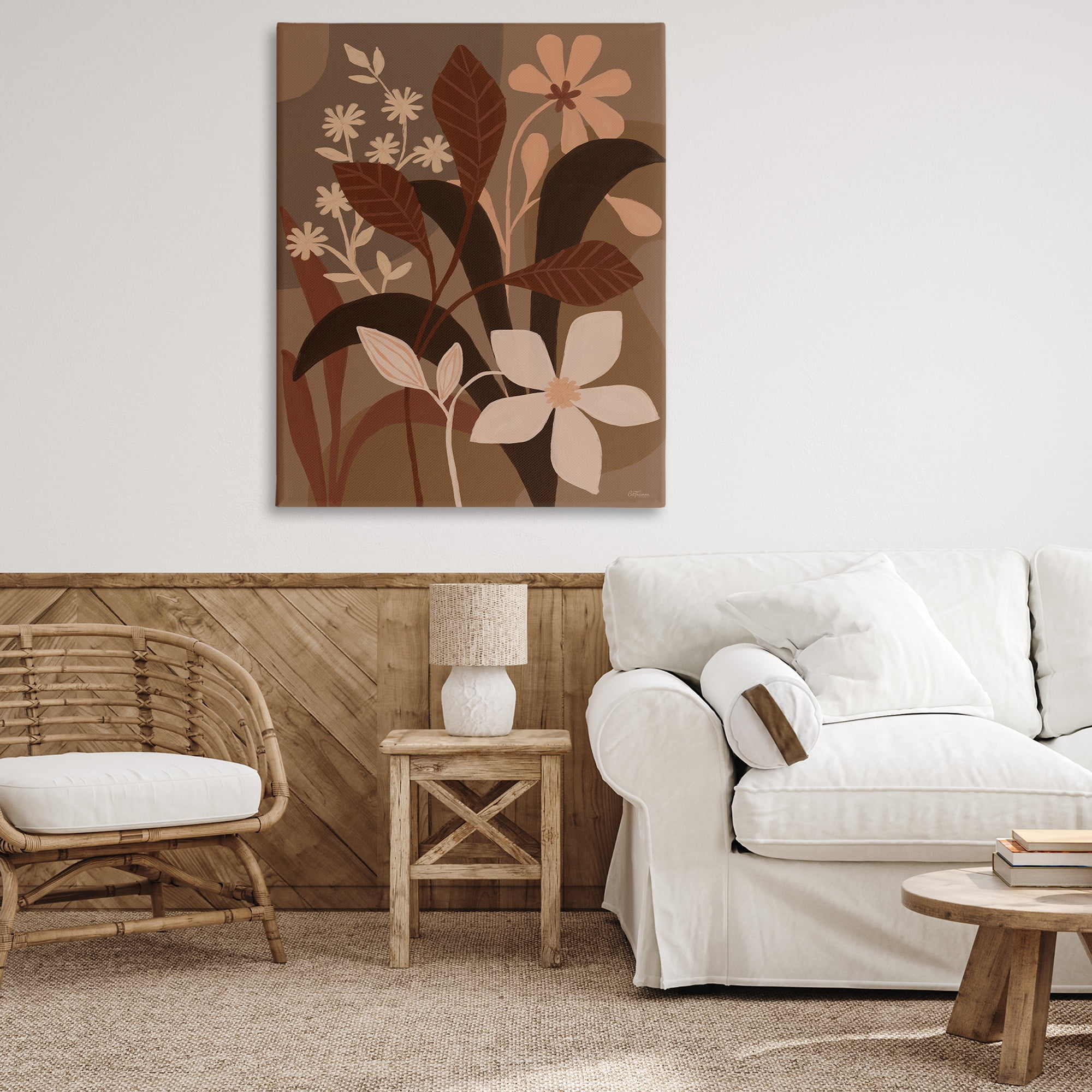Stupell Industries Boho Plant Layers Plants & Flowers Painting Wrapped Canvas Art Print Wall Art, 36 x 48