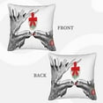 thumbnail image 3 of Bingfone Moose Kissing Under Mistletoe Linen Throw Pillow Covers Cushion Case Pocket Button Vintage Farmhouse Pillowcase for Sofa Couch Bed 18"x18", 3 of 9