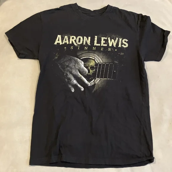 RARE Aaron Lewis Black Color 100% Cotton T-shirts Gift For fan